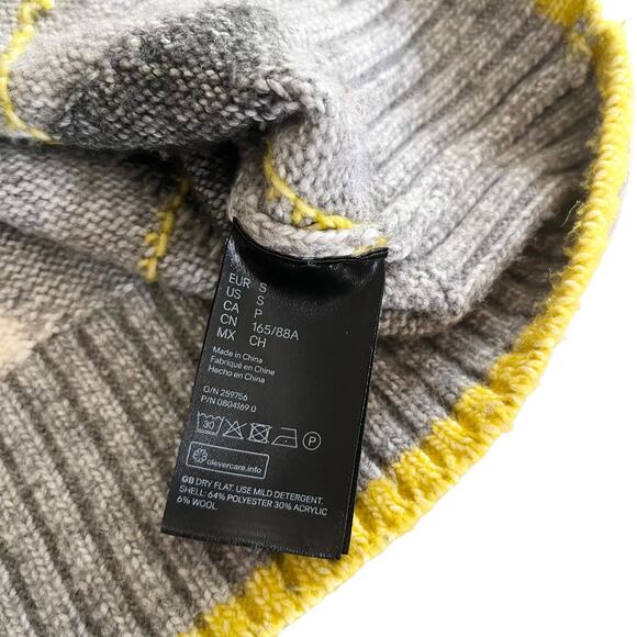 Pringle of Scotland x H&M Gray Ribbed Knit Argyle Crewneck Sweater Size Small - Picture 11 of 12